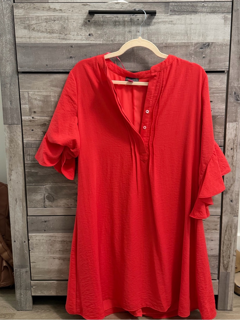 Vince Camuto Pink Ruffle Sleeve Tunic